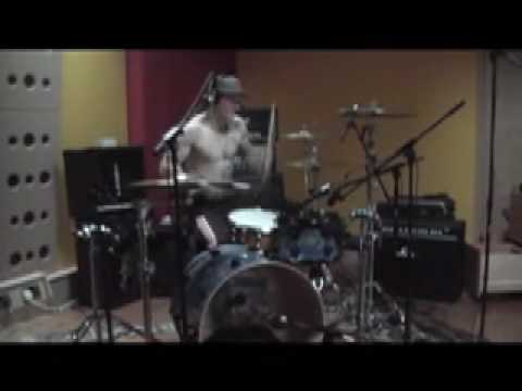 The Razorbax in the studio - Tracking Drums to Wake Up! Wake Up!
