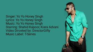 Urvashi lyrics | Shahid Kapoor | Yo Yo Honey Singh | Bhushan Kumar | Urvashi Full song lyrics