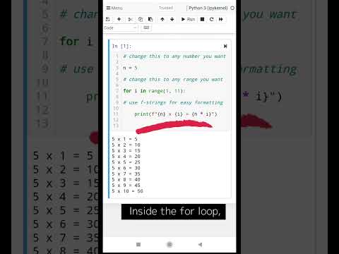 13 Python For Loop Example How To Print Multiplication Tables In Python Python For Beginners