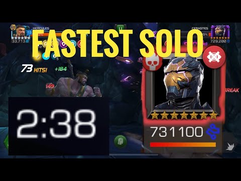 Cerastes Boss Fastest solo on YouTube! 2:38 with Unascended and Unboosted R5 Herc. MCOC