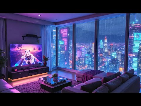 Chill Lofi Room Overlooking Urban Rain 🌧️ Chill Music for Deep Focus & Relax 🌆 Lofi Rain Playlist