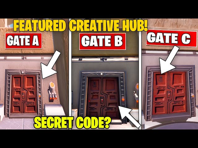 Fortnite Codes To Unlock Gate A B And C Creative Hub Quest
