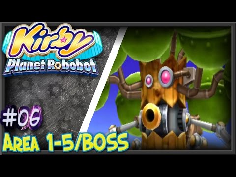Kirby Planet Robobot (100%) Area 1-5 BOSS: Clanky Woods [06]