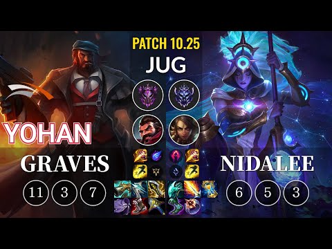 HLE yoHan Graves vs Nidalee Jungle - KR Patch 10.25