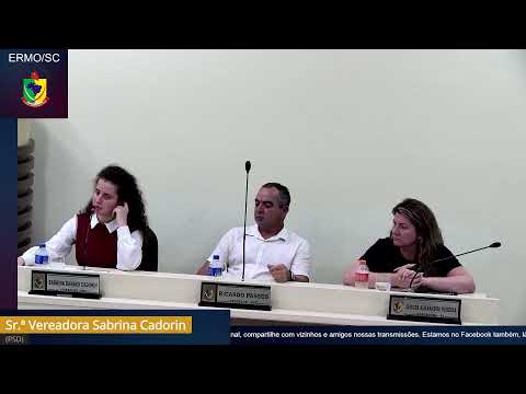 Transmissão ao vivo da sessão extraordinária plenária - Câmara de Vereadores de Ermo/SC - 01/09/2025