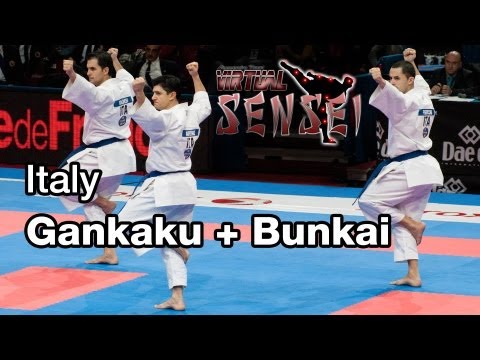Italy male team - Kata Gankaku + bunkai - Final 21st WKF World Karate Championships Paris Bercy 2012