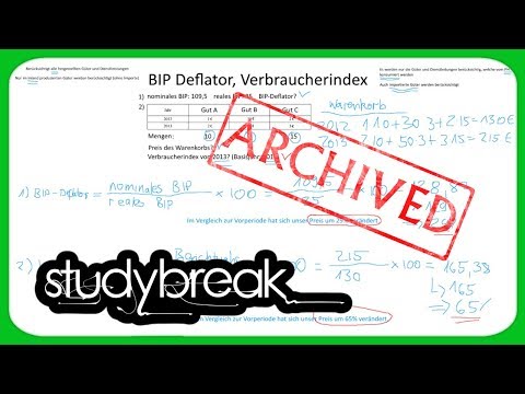 [ARCHIVIERT] BIP-Deflator, Verbraucherpreisindex, Preisindex | Volkswirtschaftslehre