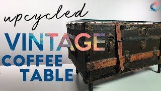 WE UPCYCLED A VINTAGE SUIT CASE AND TURNED IT INTO A COFFEE TABLE