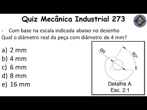 Quiz Mecânica Industrial Nº 273 - Escala Desenho Técnico