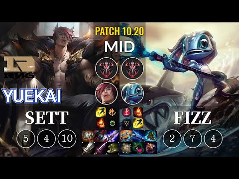 RNG yuekai Sett vs Fizz Mid - KR Patch 10.20