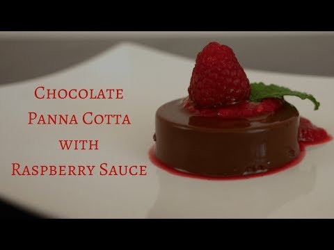 Chocolate Panna Cotta without Gelatine | Easy Recipe with Raspberry Sauce (vegan)