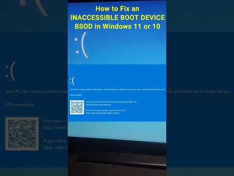 How to Fix “Inaccessible Boot Device” BSOD in Windows 11 or 10 | #shorts #windows
