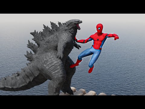 Spiderman vs Godzilla- ragdoll simulation