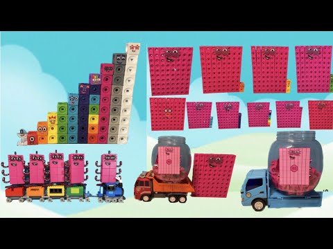Making Numberblock 1-10 and 80 to 89 80 clubs from MathLink Cubes with car color