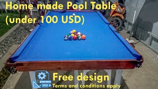 How to Make Billiard/Pool Table low cost under 100 USD + (free design) keep watch until the end