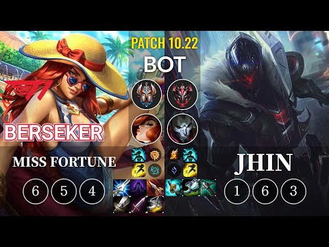 T1 Berseker Miss Fortune vs Jhin Bot - KR Patch 10.22