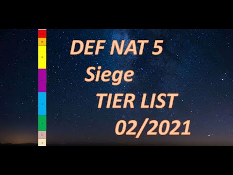 TIER LIST Siege Defense 5 star 02-2021