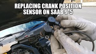 How to Replace CPS on Saab 9-5 - Hot Start Issue FIX, Crankshaft Position Sensor Replacement