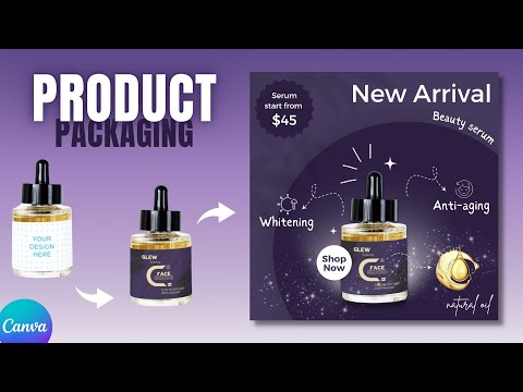 Product Label Design Advertisement Poster in Canva Beverage Branding Tutorial