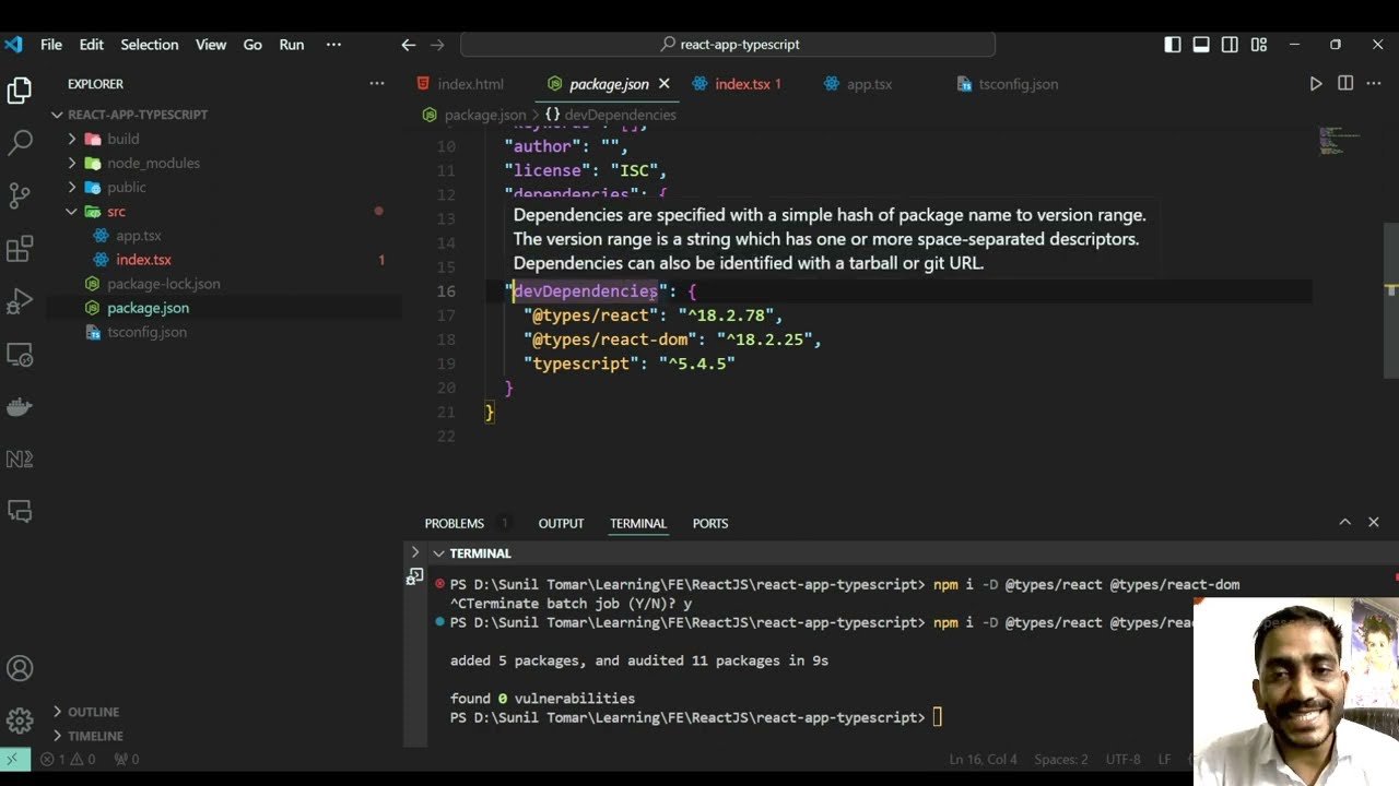 React typescript webpack setup from scratch - Part-1 (basic set up)