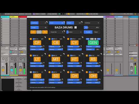 Baza Drums plugin - an AI assisted midi drum pattern generator