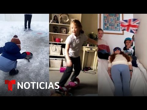 Estos niños se inspiran en Beijing 2022 y recrean sus propios Juegos Olímpicos | Noticias Telemundo