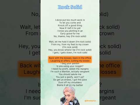 Rock Solid - TAEYONG & Anderson .Paak | Lyrics | #lyrics #rocksolid #taeyong #andersonpaak