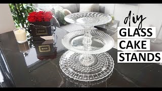 DIY Glass Cake Stands for Wedding (SO EASY)  | Cheap diy 3 tier cupcake stand