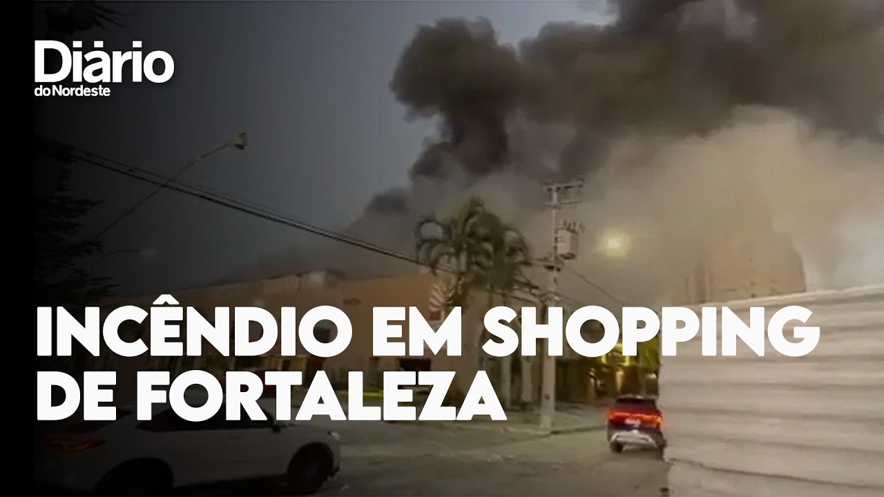 Imagem da notícia Incêndio de grandes proporções atinge shopping na Av. Luciano Carneiro, em Fortaleza