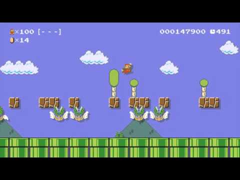 Super Mario Maker- 100 Mario Challenge Easy No Commentary (watch this cammfoxboy)