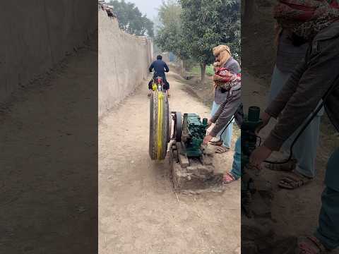 mini engine start up big tyre stunt honda bike 😱