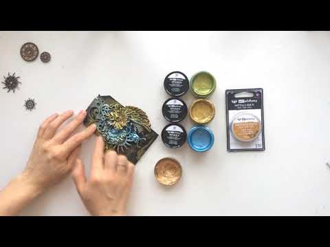 Tag with Finnabair Sparks Paints