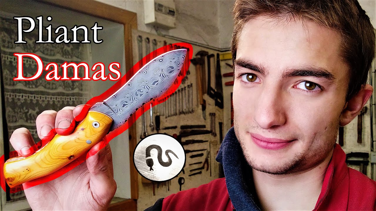 🔪 FABRICATION COUTEAU PLIANT DAMAS 🗡️ - Mon modèle Wadjet avec une lame damassée !