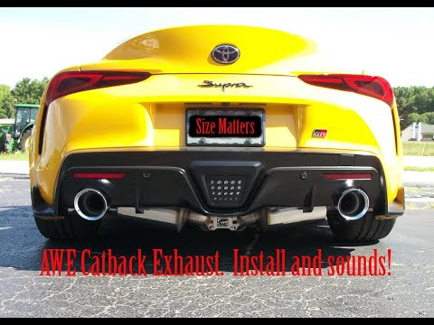 AWE Catback Exhaust install 2020 Toyota Supra A90, DIY 1 person and some jacks! Unleashed the Roar.