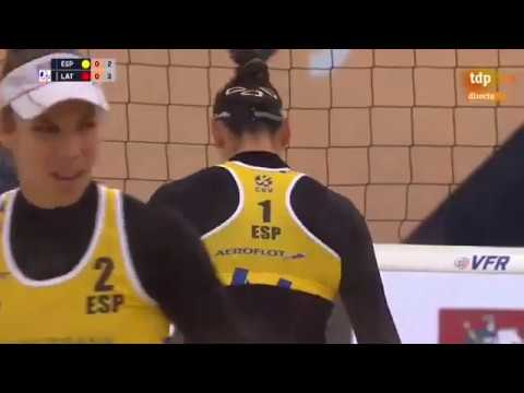 Semifinal Cto de Europa Moscú 2019 - Voley Playa - (ESP) Liliana/Elsa Vs (LAT) Kravcenoka-Graudina