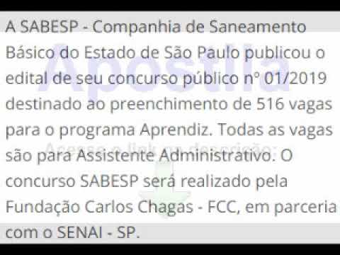 Apostila Concurso SABESP 2019 Programa Aprendiz Assistente Administrativo