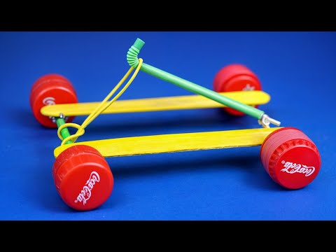 How to Make a Mini Rubber Band Car at Home | Simple DIY Toy Car