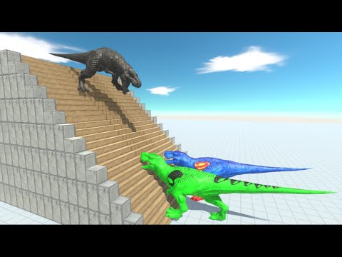 SUPERMAN T-REX DEATH FALL #2 - Animal Revolt Battle Simulator