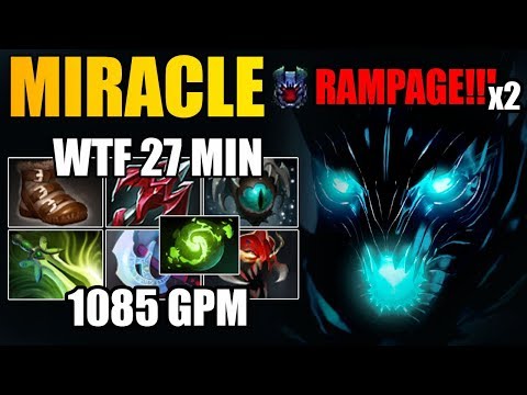 Miracle[Terror Blade] - Double RAMPAGE!!! 1085 Gpm Terror of M-God Dota 2