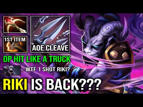 RIKI is Back in 7.32c - WTF First Item Battle Fury AOE Cleave Brutal Backstab Hard Carry Dota 2