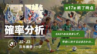 【数字でJ2・J3】百年構想リーグ第17節・EAST Bは首位決まらず！甲府に対するのはまさかの・・あのチーム！