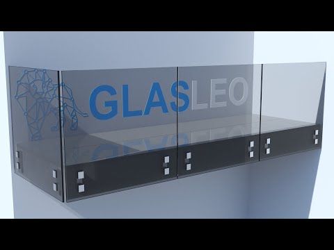 Montagevideo Glasgeländer Punkthalter rechteckig 2fach (200 x 58 mm) – GLASLEO