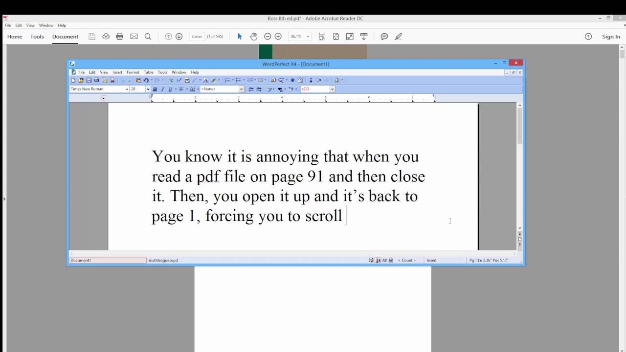 How to Force the PDF Document to Remember Where You Were At. [HD]