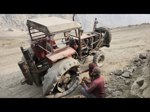 Extreme Mountain Tractor Tire Repair: Heavy Duty Off-Road Recovery! 🚜⛰️