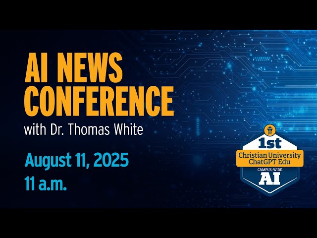 Thumbnail for video titled: 🎙️ LIVE: Cedarville University Announces Campus-Wide AI Initiative with ChatGPT Edu