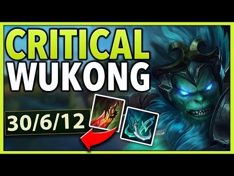 RANK 1 WUKONG REWORKED CRITICAL BUILD (LEGIT ONE SHOTS) - League of Legends