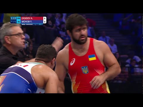 1/8 FS - 125 kg: Y. MOHEBI (IRI) df. A. ZASIEIEV (UKR) by VPO1, 6-2