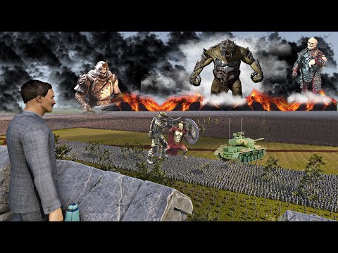 TROLL KING STAGES REVENGE RAID ON TESLA'S CASTLE - Epic Battle Simulator 2 - UEBS 2