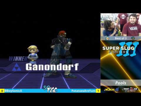 “Super Slug Fighters III” – BBoySonicX (Tink/Sonic) v. PotatoesAreYum (Ganon) – Pools