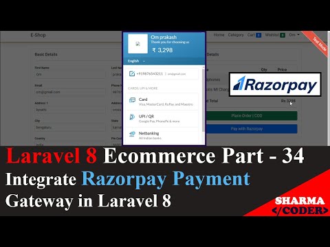 Laravel 8 Ecom Part 34 Razorpay payment gateway integration in laravel 8 ecommerce